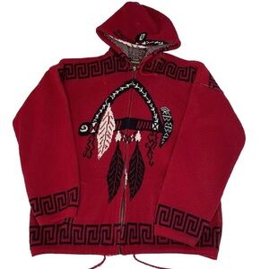 Vintage Tejidos Ruminahui Sweater - Indigenous Print - Wool - Men’s Size XL